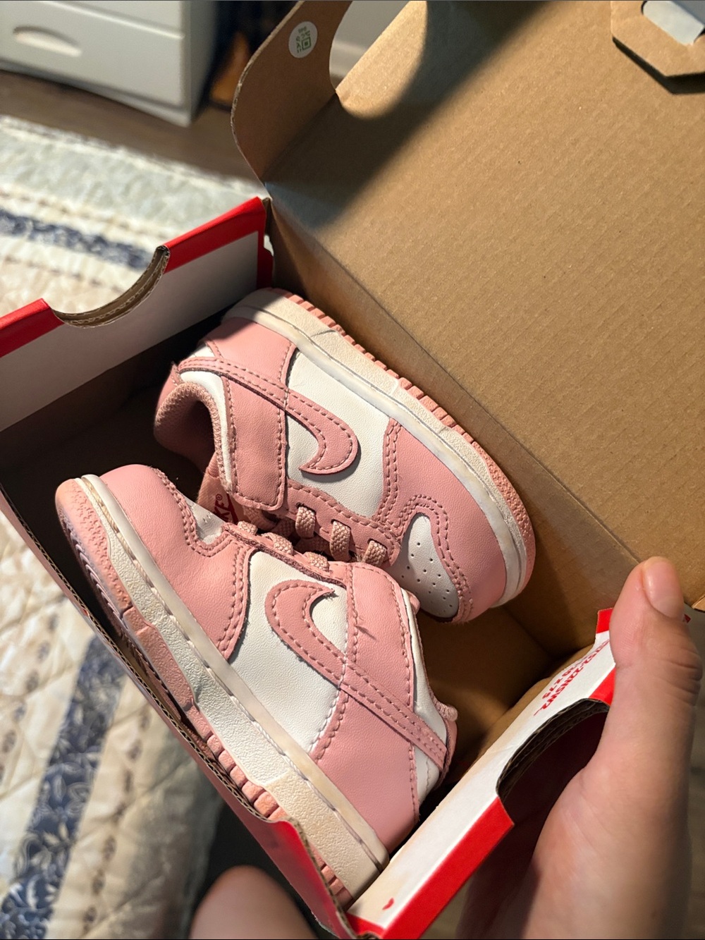 Kids Pink and White Low-Top Sneakers - Brand: